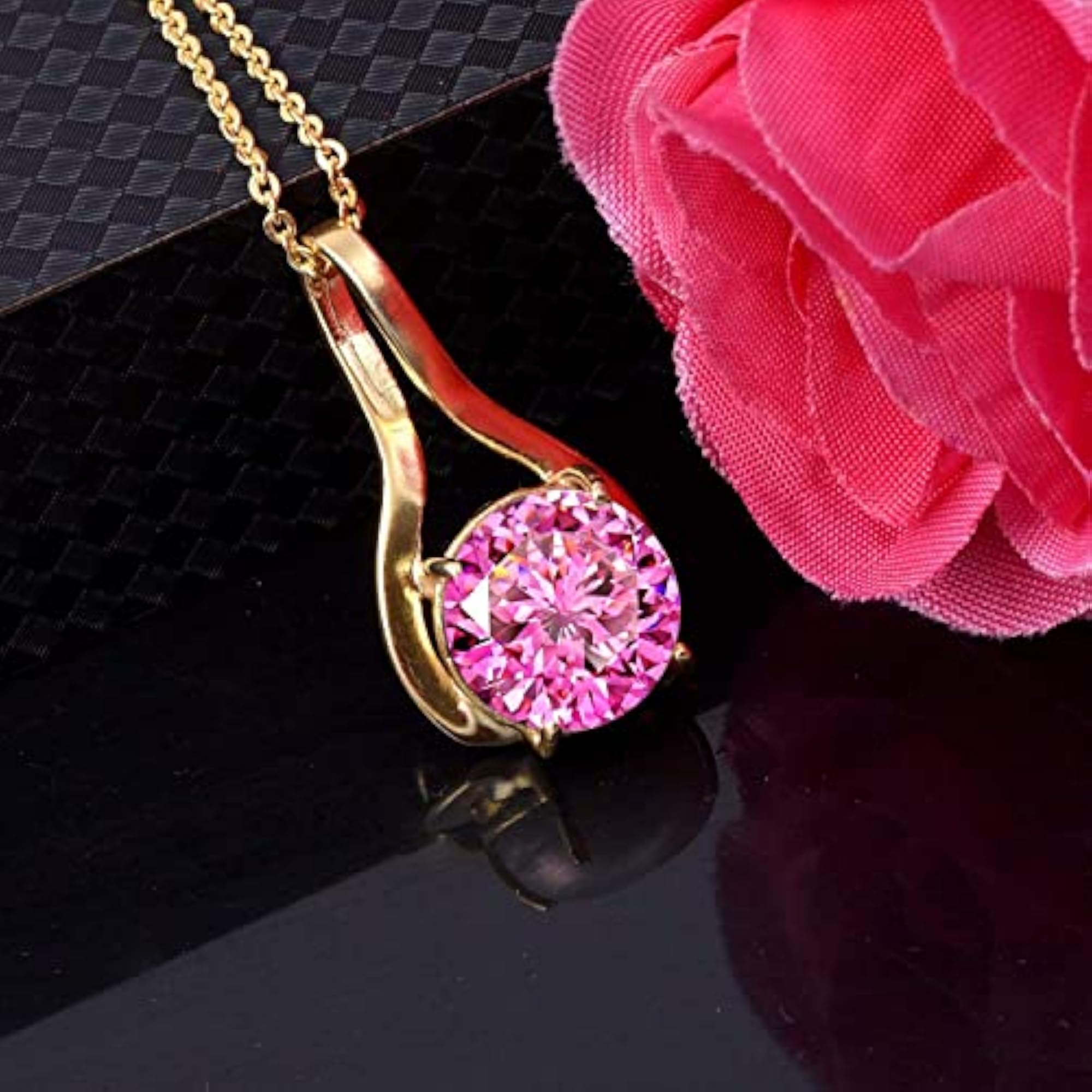 Natural White Zircon Gold Plated Pendant Locket, 4.25 Ratti